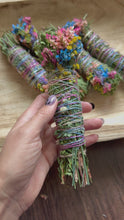 Load and play video in Gallery viewer, Ostara, Cedar, Mint, Jasmine and Sandalwood Smudge Stick
