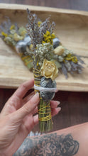 Load and play video in Gallery viewer, Black Tourmaline, Palo Santo, Lavender and Rose Smudge Stick
