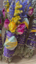 Load and play video in Gallery viewer, Amazonite, Sage, Rosemary and Lavender Smudge Stick
