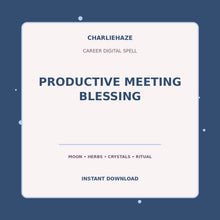 Load image into Gallery viewer, Productive Meeting Blessing digital career spell PDF
