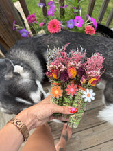Load image into Gallery viewer, Handmade dried floral sage bundles with retro flower charms
