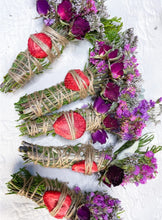 Load image into Gallery viewer, Sage, Cedar, and Strawberry Summer Smudge Stick
