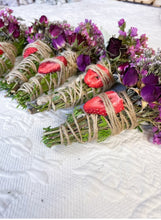 Load image into Gallery viewer, Sage, Cedar, and Strawberry Summer Smudge Stick
