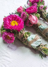 Load image into Gallery viewer, Fuchsite, Rosemary, Sage and Lavender Smudge Stick
