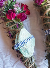 Load image into Gallery viewer, Fuchsite, Rosemary, Sage and Lavender Smudge Stick
