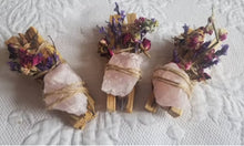 Load image into Gallery viewer, Rose Quartz Palo Santo Smudge stick
