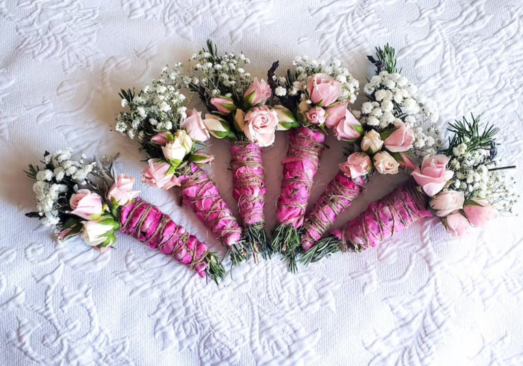 Sage, Min, Rose, Rosemary, and Lavender Smudge Stick