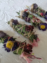 Load image into Gallery viewer, Wholesale Sage - Amethyst Rosemary, Sage, Lavender Smudge stick Bulk Listing of 50
