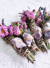 Load image into Gallery viewer, Lepidolite Rosemary, Sage and Lavender Smudge Stick
