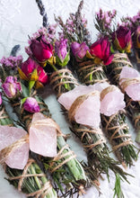 Load image into Gallery viewer, Wholesale Sage- Rose Quartz Rosemary, Sage, Lavender Smudge stick Bulk Listing of 200
