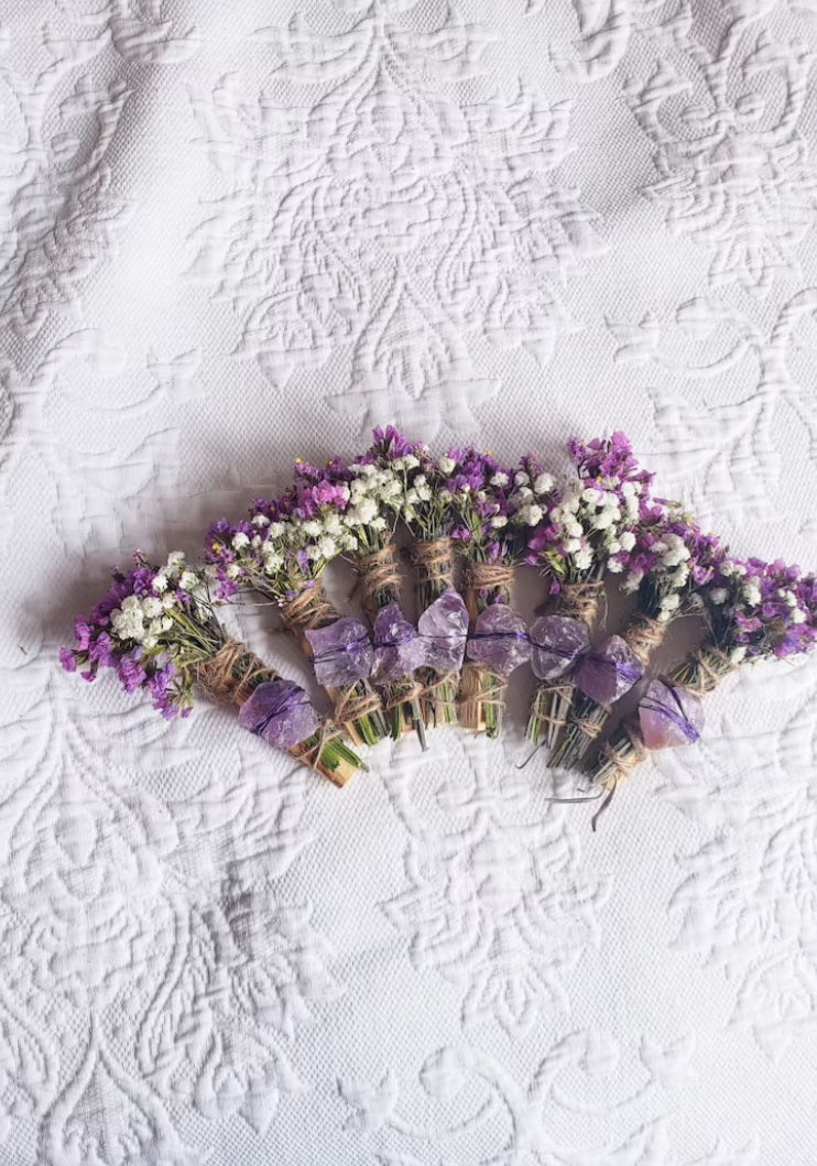 Amethyst, Lavender and Palo Santo Smudge stick