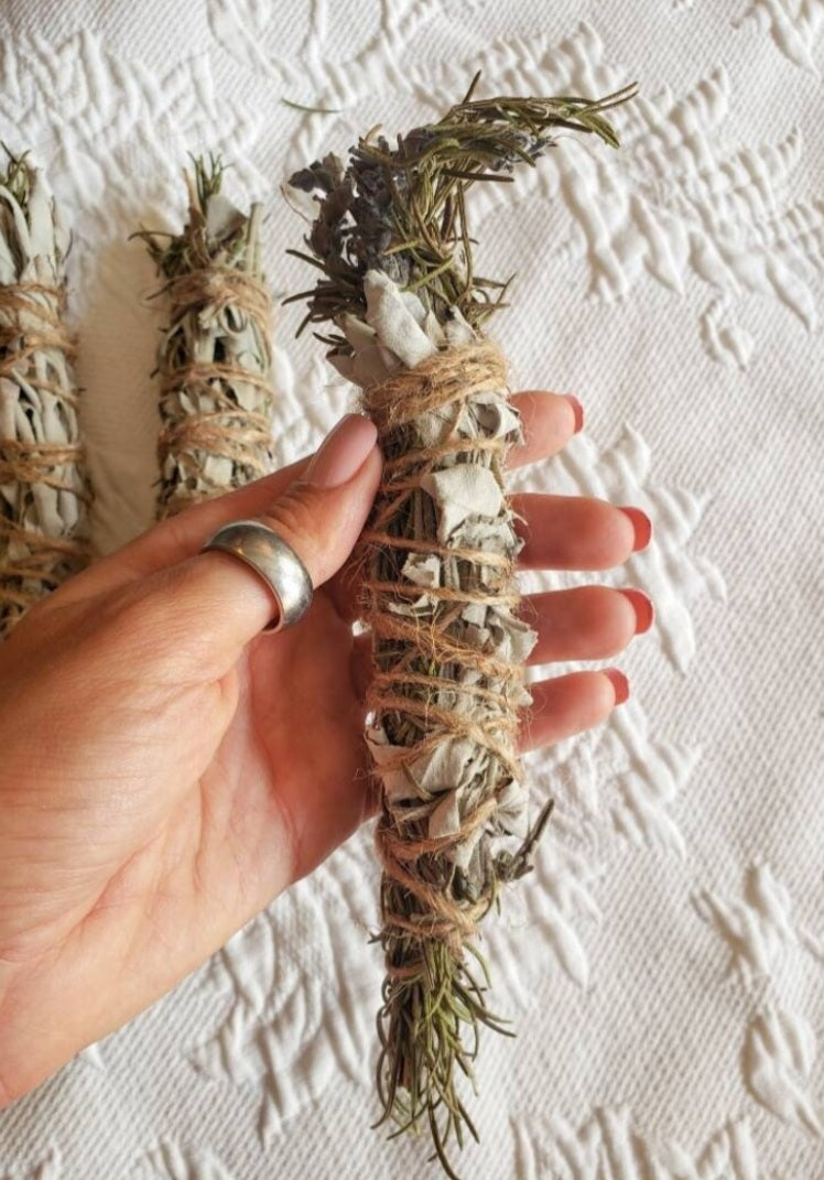 White Sage, Lavender and Rosemary Smudge Stick