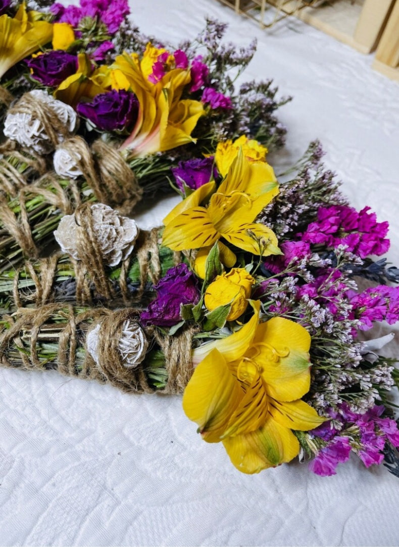 Desert Rose White Sage, Rosemary and lavender Floral Smudge Wand Set