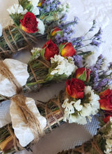 Load image into Gallery viewer, White Howlite, Palo Santo, Rosemary, White Sage, Lavender and Wild Flower Smudge Stick
