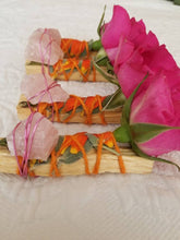 Load image into Gallery viewer, Rose Quartz, Palo Santo, Rose Smudge stick
