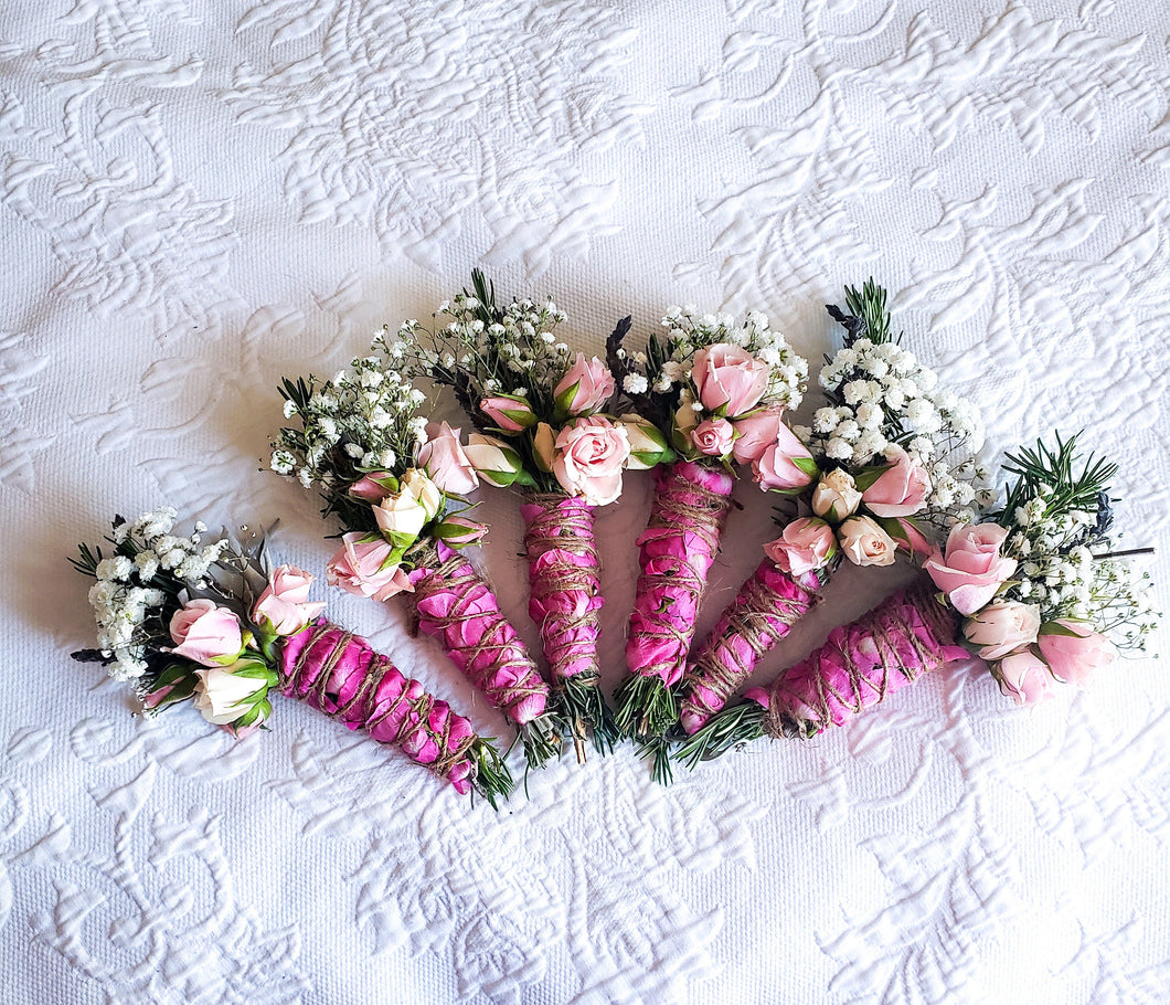 Sage, Mint, Rose, Rosemary, and Lavender Smudge Stick