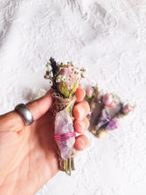 Load image into Gallery viewer, Amethyst, Lavender, Rose and Palo Santo Smudge stick
