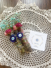 Load image into Gallery viewer, Evil Eye Smudge Stick, Rosemary, Lavender
