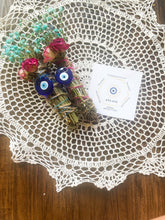 Load image into Gallery viewer, Evil Eye Smudge Stick, Rosemary, Lavender
