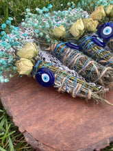 Load image into Gallery viewer, Evil Eye Smudge Stick, Rosemary, Lavender
