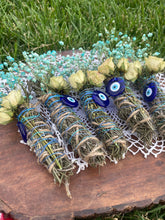 Load image into Gallery viewer, Evil Eye Smudge Stick, Rosemary, Lavender
