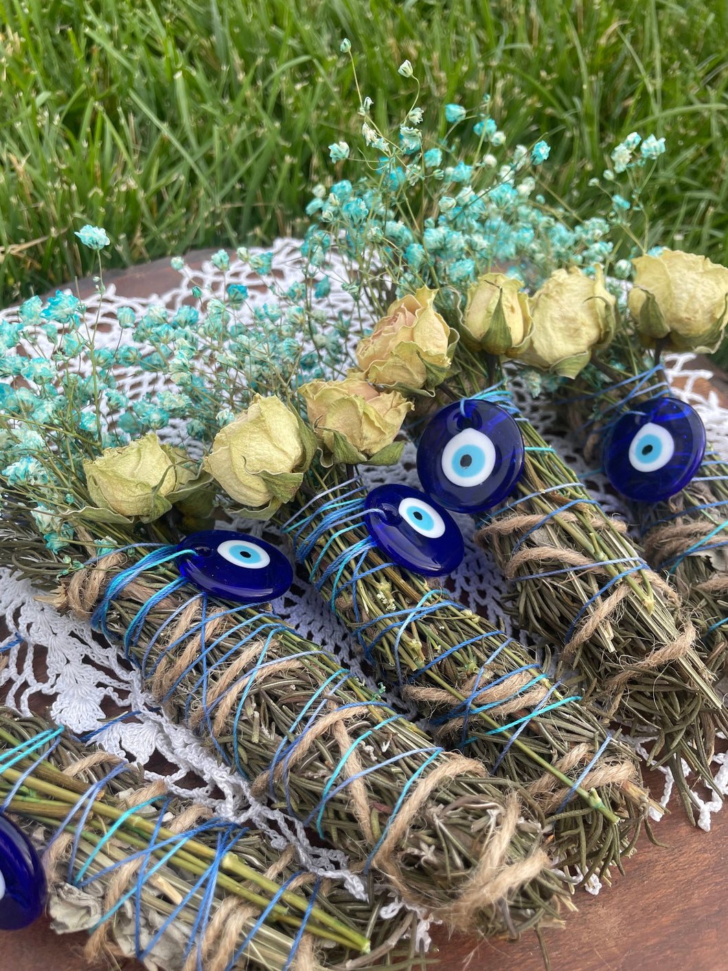 Evil Eye Smudge Stick, Rosemary, Lavender