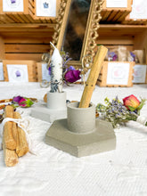 Load image into Gallery viewer, Cement Chime Candle, Palo Santo, Smudging Holder for your Altar Space
