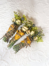 Load image into Gallery viewer, Pineapple Smudge Stick With Flowers, Home Cleansing, Calming Gifts Women, Lavender Smudge Stick, Witchy Accessories, Meditation Altar
