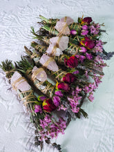 Load image into Gallery viewer, Rose Quartz Rosemary, Sage, Lavender  Smudge stick
