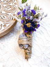 Load image into Gallery viewer, Amethyst, Sage, Rosemary, Lavender and Wild Flower Smudge Stick
