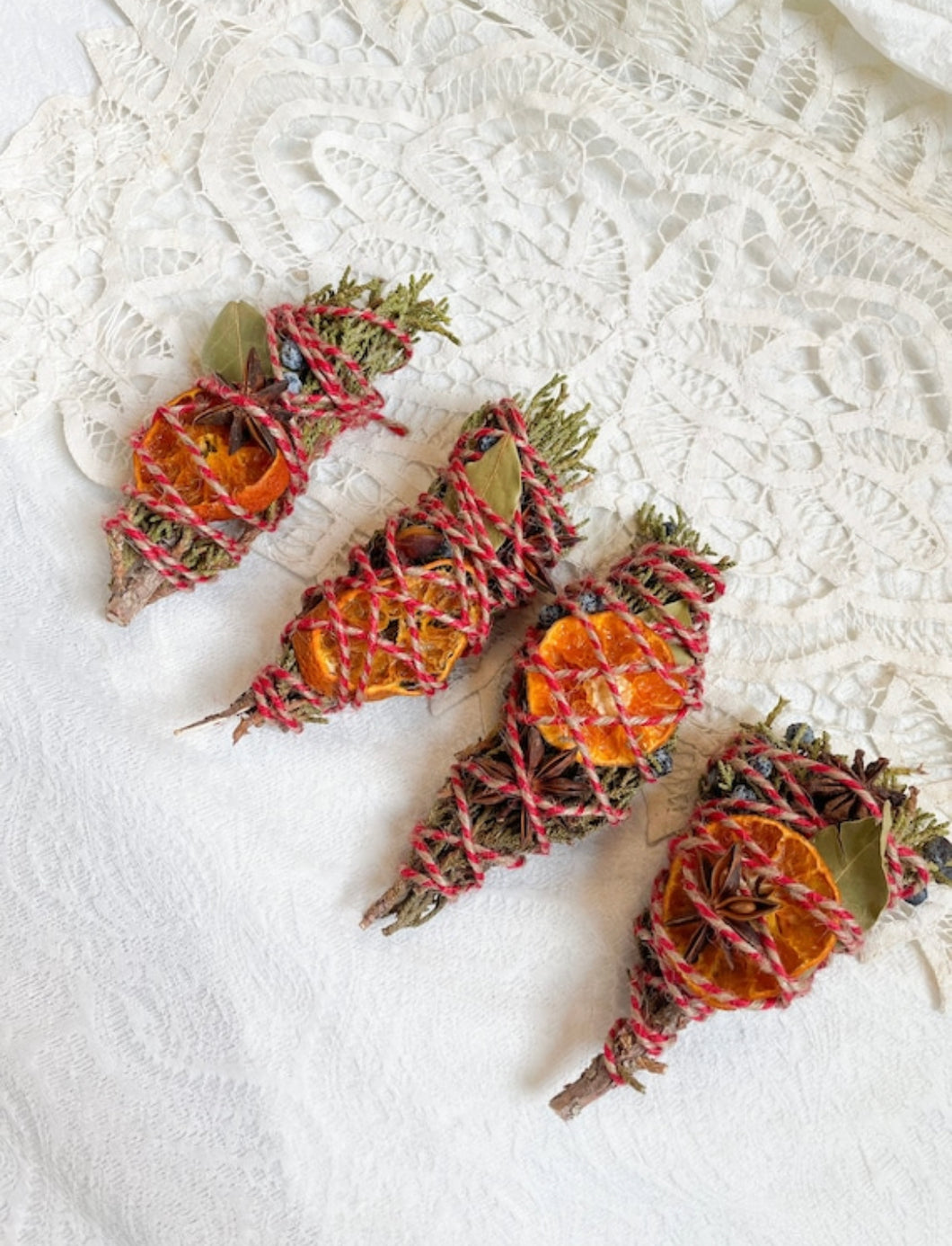 Yule Tide  Cedar, Juniper, Orange, Basil, Smudge stick